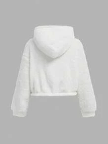 2pcs/Set Tween Girls Loose Casual Comfy Hoodie Sweatshirt With Heart Graphic Embroidery & Flared Pants