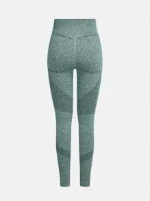 SHEIN Conjunto de ropa deportiva para niñas preadolescentes, blusa de manga larga negra y pantalones largos, traje deportivo elástico de yoga cómodo y transpirable, diseño minimalista y de moda