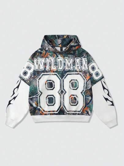 Street Life Men's Double Sleeve Sports Jersey Hoodie, Streetwear