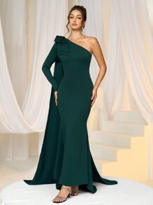 SHEIN Belle Nowy projekt z długim rękawem i ekskluzywną suknią wieczorową w stylu syreny dla kobiet