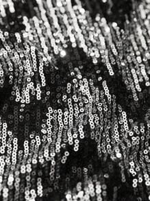SHEIN Lady Áo khoác cardigan cổ tròn họa tiết sequin hình học cho nữ Áo khoác nữ Áo khoác nữ Áo khoác nữ Áo khoác đen cho nữ - Bạc - Xem 7