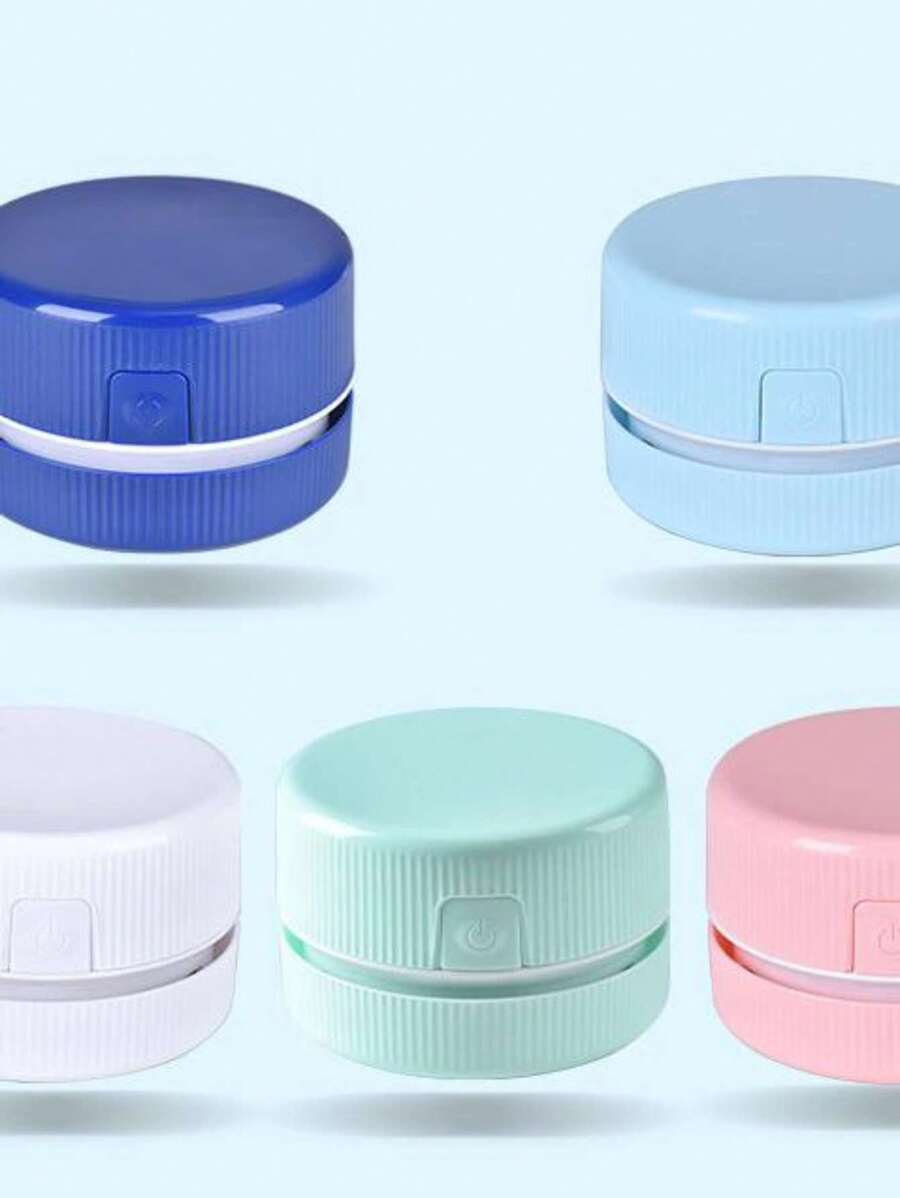 1 件迷你桌面吸尘器，铅笔屑和橡皮擦清洁助手，电动清洁器，学生用桌面键盘清洁器，返校 - 彩色 - 查看 1