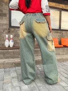 SHEIN ICON Plus Size Retro Baggy Boyfriend Jeans - Medium Wash - View 2