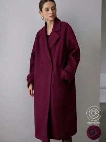 Aveloria Modichic 女士休闲长款大衣，日常穿着的简约时尚，秋冬假日派对服装 - 中紫紅色 - 查看 2