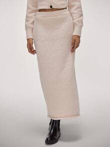 Forever 21 Women Solid Color Long Casual Sweater Skirt, Autumn/Winter