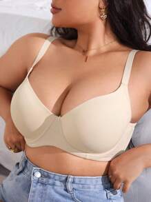 3 Stücke/Set Damen Große Größen Einfarbiger komfortabler kabelloser Sport Top