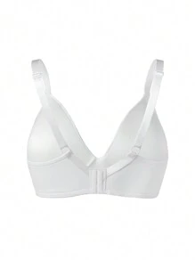 Plus Size Women Solid Color Comfortable Wireless Seamless Bra - Multicolor - View 8