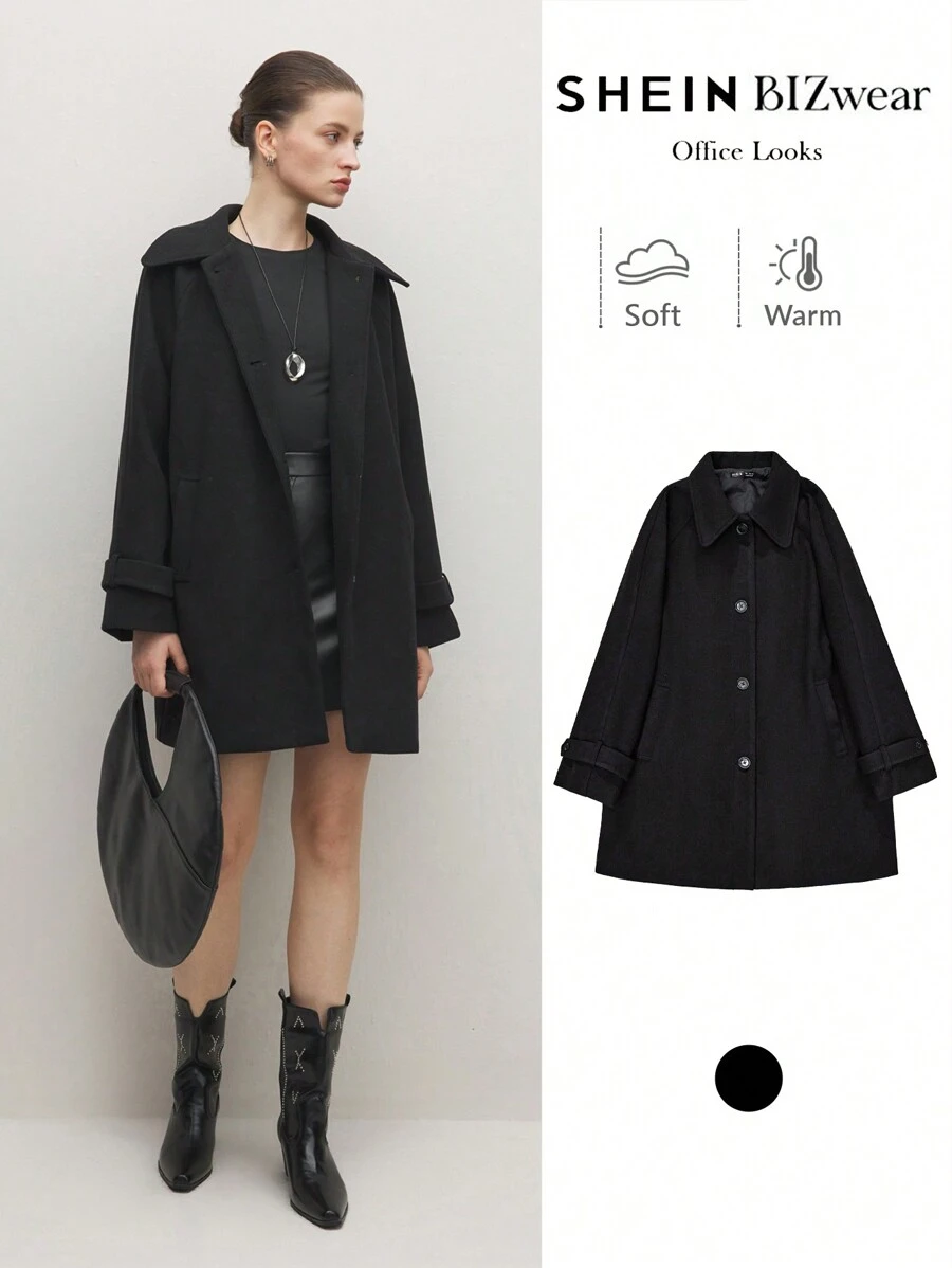 BizChic Black Long Sleeve Coat, Stylish Women's Jacket For Spring And Summer Office Wear, Festive Thanksgiving, New Year, Elegant