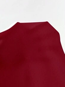 EMERY ROSE Women V-Neck Pleated Casual Long Sleeve T-Shirt, Autumn Fall Cloth For Women - Red - View 7