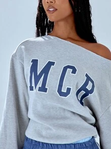 MUSERA Áo nỉ cổ tròn in hình MCR, kiểu dáng thường ngày. - Nhiều màu - Xem 4