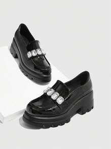 CUCCOO GRLICON Women's Platform & Chunky Heel Loafers, Y2K, Punk, Biker, Cool Girl Style, Suitable For Halloween, Christmas, Party Occasions