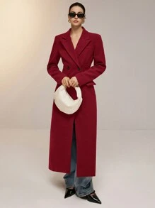 Poéselle Women's Solid Color Front Button Up Lapel Collar Pocket Long Sleeve Casual Jacket