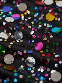 SHEIN Clasi Đầm dự tiệc mini sequin lấp lánh, Đầm cocktail tay ngắn thời trang cho nữ - Nhiều màu - Xem 5