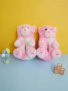 Mini mi Cartoon Slippers, Cute Indoor Outdoor Plush Animal Shoes