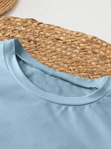 INAWLY Camiseta de mujer de cuello redondo, de estilo minimalista, para uso diario casual, con estampado gráfico