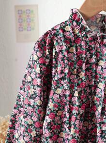 Souflis Souflis Set de 2 piezas con Top informal con estampado floral en toda la prenda y pantalones largos para niña