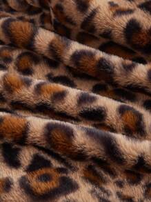 SHEIN MOD Leopard Print Fluffy Short Jacket
