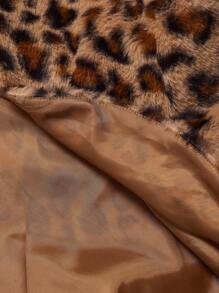 SHEIN MOD Leopard Print Fluffy Short Jacket