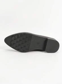 CUCCOO CURVES Wide Fit Flat Mary Jane Shoes, Solid Brown Color Pointed Toe Strap Casual Outdoor Flats Spring Shoes Spring Break Easter - Burgundy - View 8