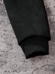 SHEIN Explorewe Sudadera con estampado de astronauta y espacio exterior para niño preadolescente - Negro - Ver 7