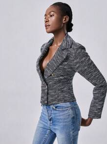 Chiquease Camisa de mujer de manga larga con cuello vuelto y botones delanteros, minimalista para uso casual diario