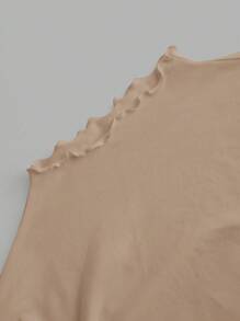 SHEIN EZwear 2 件黑色和卡其色修身长袖休闲 T 恤，秋冬款 - 彩色 - 查看 3