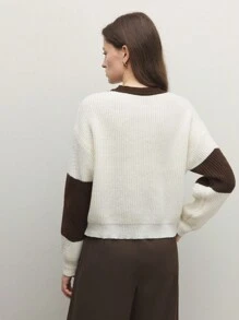 BizChic 白色运动衫图案提花连帽运动衫，女士时尚针织套头衫，适合春夏季、圣诞节、感恩节、新年的优雅服装， - 杏色 - 查看 6