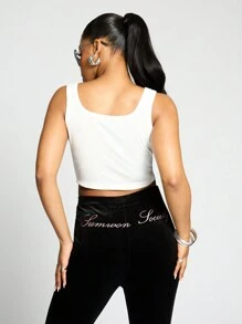 SUMWON WOMEN Music Festival Lace Tie Front Detail Crop Top - White - View 2