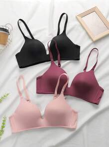 PetitDoll Women Casual Comfy Medium Stretch Backless Bras Multicolor Pack With Padding - Multicolor - View 5