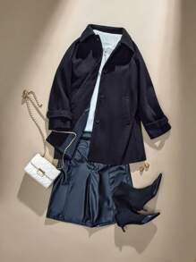 BizChic Black Long Sleeve Coat, Stylish Women's Jacket For Spring And Summer Office Wear, Festive Thanksgiving, New Year, Elegant