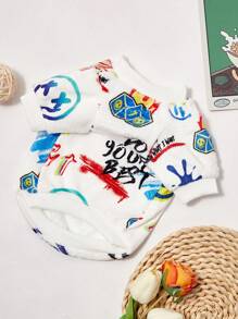 PETSIN 1 قطعة بلوزة قطنية دافئة مطبوعة بتصميم أنيق للكلاب والقطط بدون قبعة - متعدد الألوان - مشاهدة 2