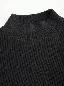 SHEIN Unity Plus Size Women Knitted Fitted Sweater Dress With Asymmetrical Pearl Embroidery, Elegant Design For Autumn/Winter