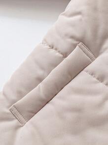 Giddy West Giddy West Women's Solid Color Graphene Zip-Up Long Sleeve Padded Padded Coat, Winter Clothes - Apricot - View 4