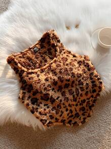 Comfortcana Áo ba lỗ ngắn bồng bềnh họa tiết da báo thời trang nữ - Nhiều màu - Xem 3