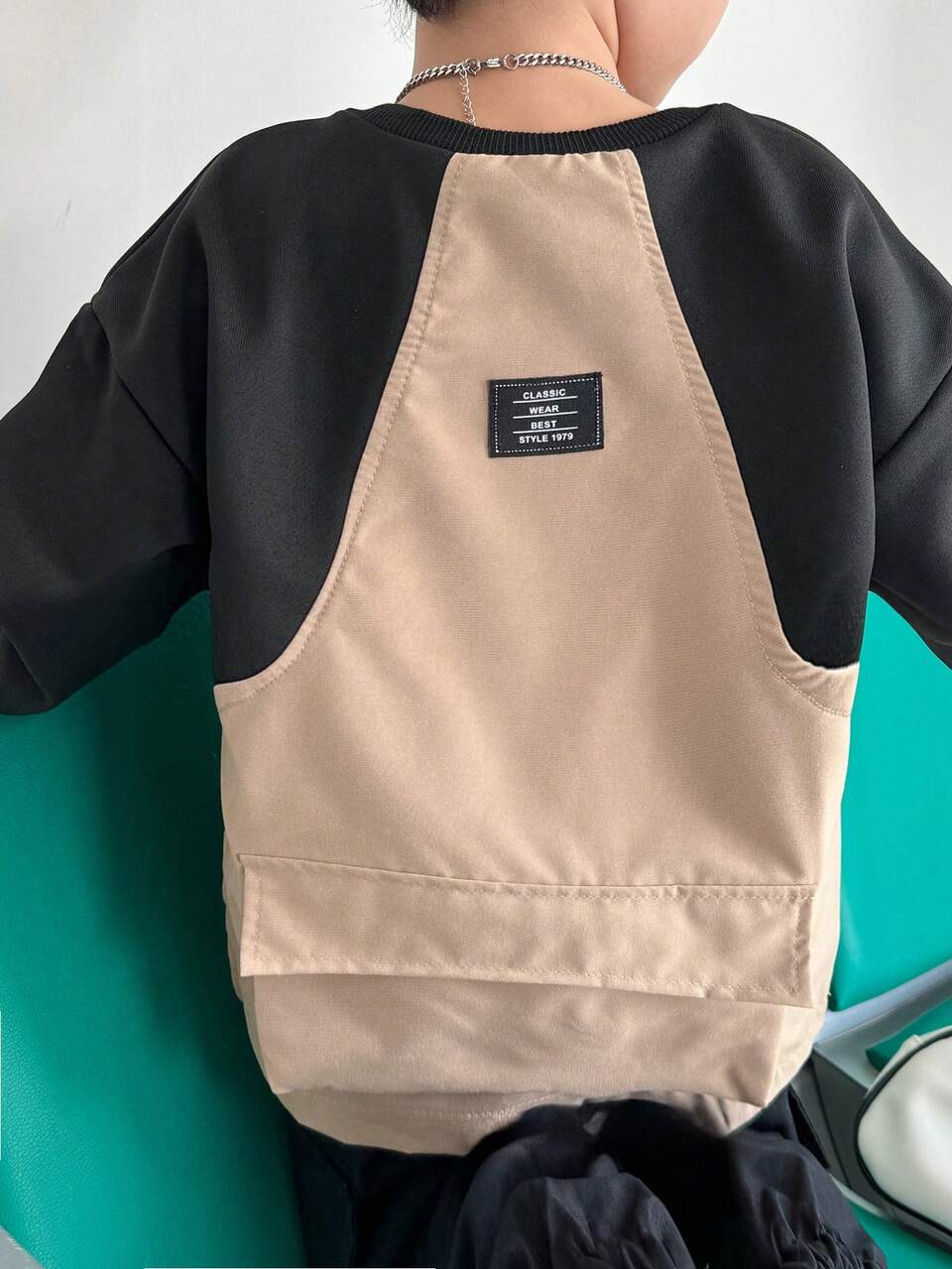 Boys Cargo Stitching Pouch Hoodies & Pants Set,Autumn Matching Outfits For Family Vacation & Back-To-School,Japanese & Korean Style Streetwear,2pcs