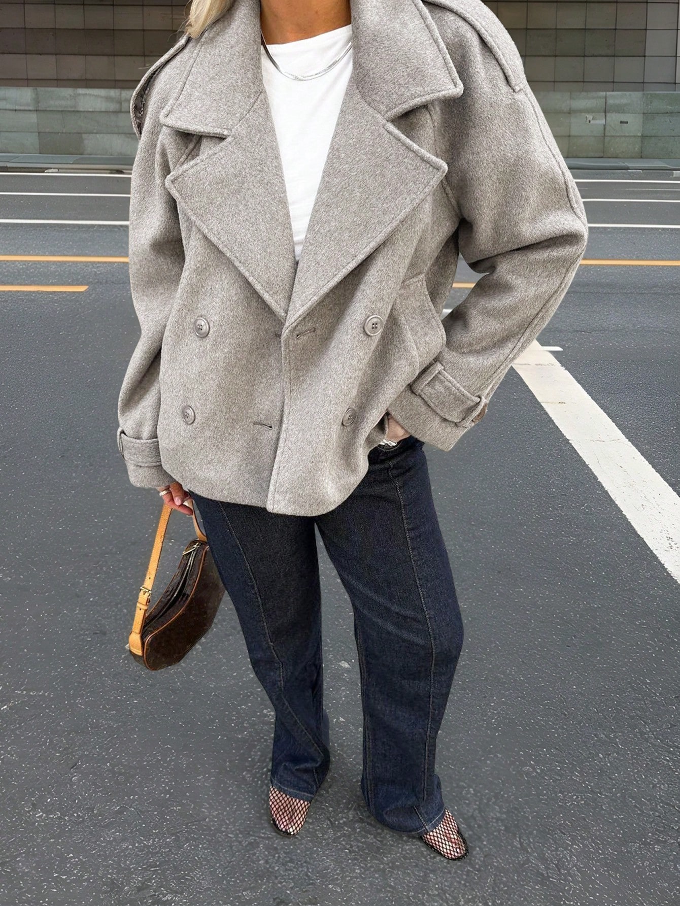 Casual lapel patchwork jacket