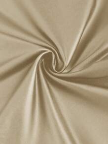 SHEIN Unity 2 件套摇领褶皱背心和直腿 PU 皮裤套装 - 卡其色 - 查看 5