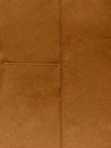 SHEIN LUNE 女士缺口领前扣长袖口袋简约休闲西装夹克 - 橘色 - 查看 7