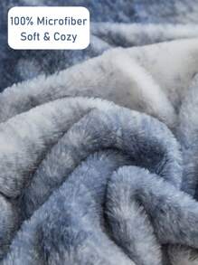 2 vỏ gối lông xù sọc xanh ombre, vỏ gối polyester hiện đại tối giản - Màu xanh lam - Xem 5