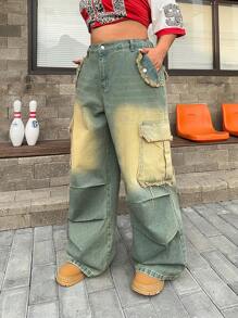 SHEIN ICON Plus Size Retro Baggy Boyfriend Jeans - Medium Wash - View 4