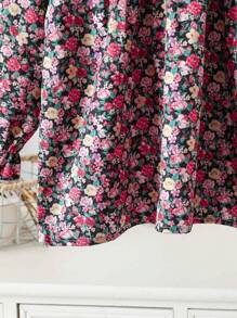 Souflis Souflis Set de 2 piezas con Top informal con estampado floral en toda la prenda y pantalones largos para niña