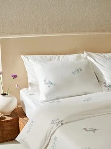 [100% Baumwolle] 2/3-teiliges Bettwäsche-Set mit Blume Muster, Knopfverschluss und Eckbändern, weich, hautsympathisch und atmungsaktiv, leicht und glatt, geeignet für alle Jahreszeiten, Bettwäsche-Set, weicher, komfortabler Bettbezug, für alle Bettgrößen, 1 Stück Bettbezug und 1 Stück/2 Kissenbezüge, Rama Bettzeitkomfort