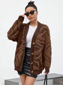 Aveloria Affinna 女士长袖前扣简约上衣，休闲日常穿着，随机颜色超大毛衣