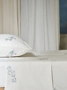 [100% Baumwolle] 2/3-teiliges Bettwäsche-Set mit Blume Muster, Knopfverschluss und Eckbändern, weich, hautsympathisch und atmungsaktiv, leicht und glatt, geeignet für alle Jahreszeiten, Bettwäsche-Set, weicher, komfortabler Bettbezug, für alle Bettgrößen, 1 Stück Bettbezug und 1 Stück/2 Kissenbezüge, Rama Bettzeitkomfort
