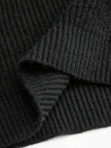 SHEIN Unity Plus Size Women Knitted Fitted Sweater Dress With Asymmetrical Pearl Embroidery, Elegant Design For Autumn/Winter