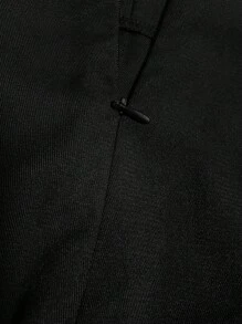 Sweetra Petite Petite Women Casual Versatile Straight Leg Pants With Button Decoration, Black Fall Cloth For Women