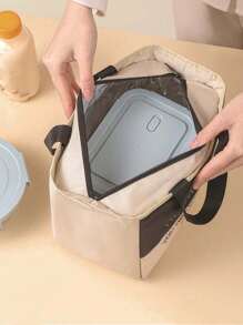 1 件便携式保温午餐袋，可爱卡通印花防水可重复使用午餐盒，防漏加厚保温手提袋，适用于旅行野餐户外学校工作露营办公室，适合女性男性学生旅行必需品学校用品大学必需品午餐盒袋，适合假期 - 黑色 - 查看 2