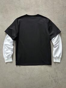 Manfinity EMRG Men's Simple Stylish Casual Pullover Sweatshirt, For Everyday Wear - Multicolor - View 2