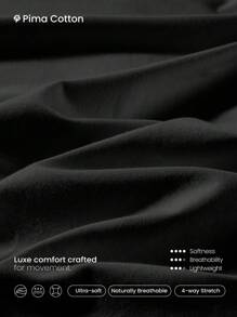 GLOWMODE Pima棉時尚T恤夏季背心健身服 - 黑色 - 查看 4