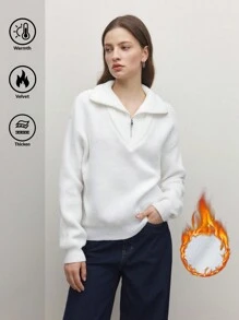 BizChic White Hooded Sweatshirt, Fashion Ladies' Knitwear For Women, Office Wear, Spring Summer - Beige - View 2